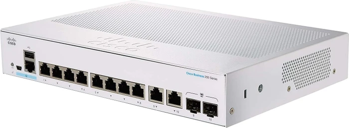 Cisco Business 350 Desktop Gigabit Managed Switch, 8x RJ-45, 2x RJ-45/SFP