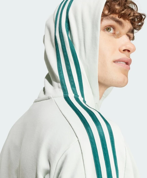 adidas Essentials French Terry 3-Streifen Hoodie linen green (Herren)