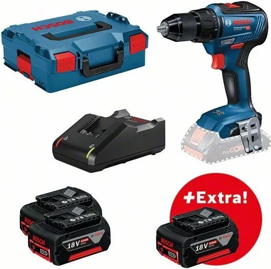 Bosch Professional GSR 18V-55 Akku-Bohrschrauber inkl. L-Boxx + 2 Akkus 5.0Ah