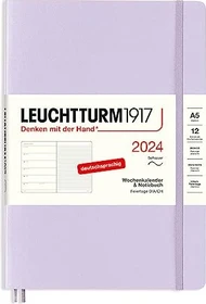 Leuchtturm1917 Wochenkalender/Notizbuch 2024 2024, A5, Softcover, lilac, 72 Blatt