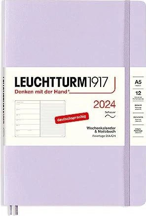 Leuchtturm1917 Wochenkalender/Notizbuch 2024 2024, A5, Softcover, lilac, 72 Blatt