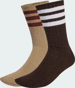 adidas Ribbed Crew Socken trace khaki/dark brown, 2 Paare