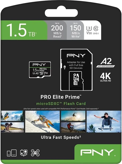 PNY Pro Elite Prime R200/W150 1.5TB Kit, UHS-I U3, A2, Class 10