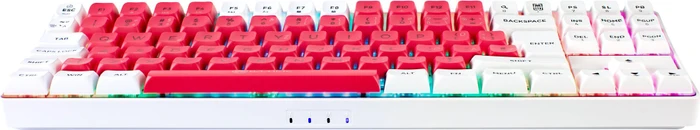 Gamiac TKL90G Gaming Keyboard, weiß/rot, LEDs RGB, Kailh BLUE, USB, DE
