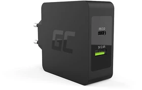 Green Cell 45W USB-C PD Ladegerät mit USB-C Kabel und zusätzlichem USB-Anschluss schwarz