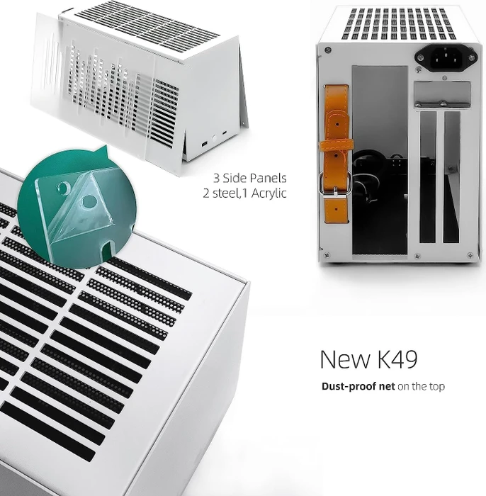 SGPC K49 Steel, silber/orange, Mini-ITX