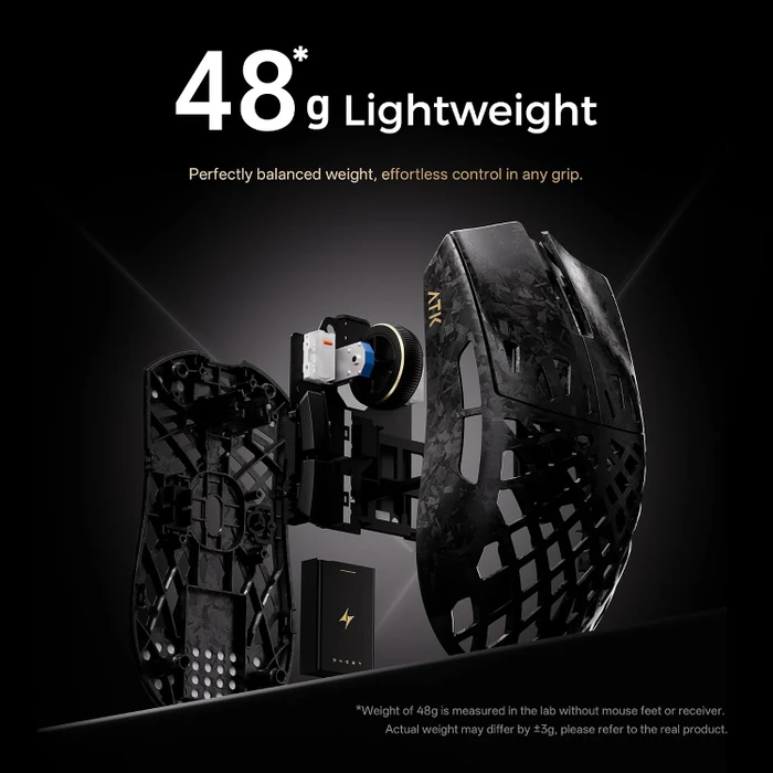 ATK Blazing Sky Ghost Ultimate+ 8K Hollow Carbon Fiber Wireless, rot, USB/Bluetooth