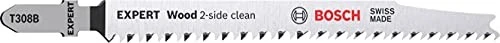 Bosch Professional EXPERT T308B HCS Wood 2-side clean Stichsägeblatt, 117mm, 25 Stück