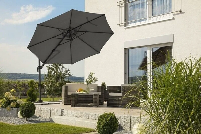 Schneider Rhodos Eco Twist Sonnenschirm 270x270cm anthrazit