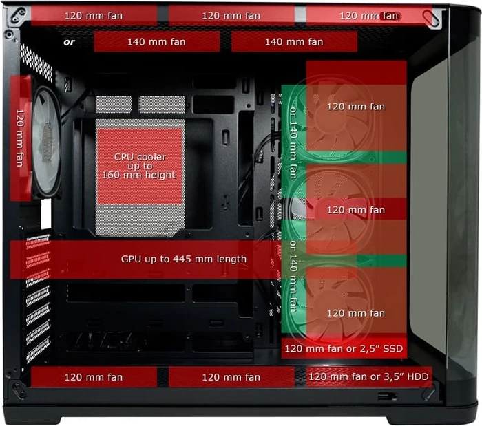 LC-Power Gaming 8001B Pro-Storm Dark, schwarz, Glasfenster, schallgedämmt