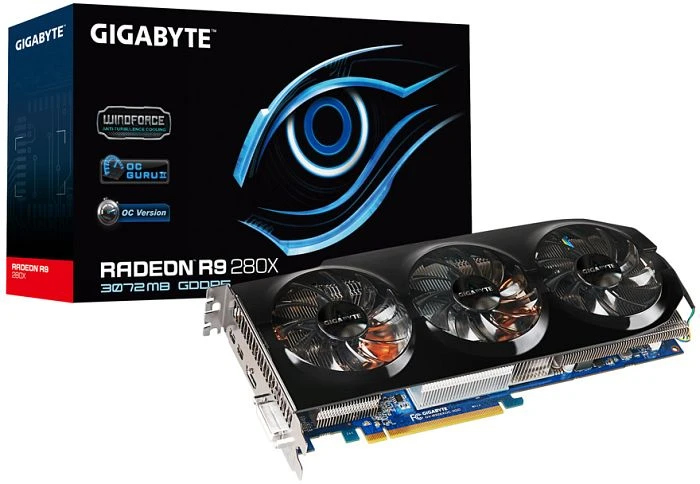 GIGABYTE Radeon R9 280X Windforce 3X OC (Rev. 1.0), 3GB GDDR5, DVI, HDMI, 2x mDP