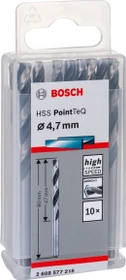 Bosch Professional HSS PointTeQ Spiralbohrer, 4.7x47x80mm, 10 Stück