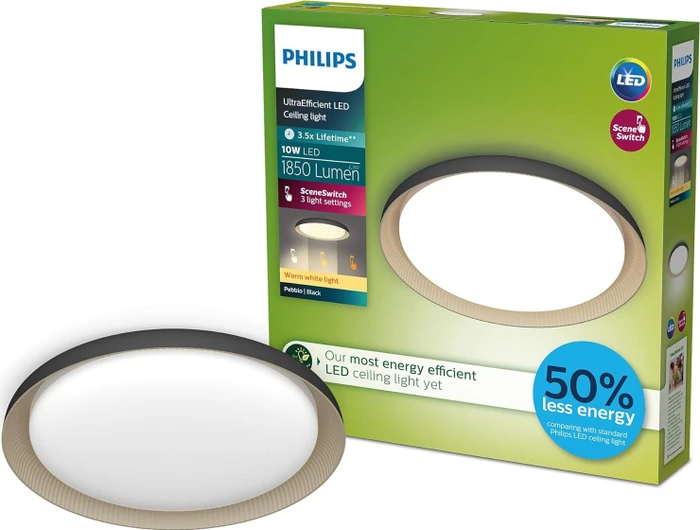 Philips Pebblo UltraEfficient LED SceneSwitch rund 10W schwarz