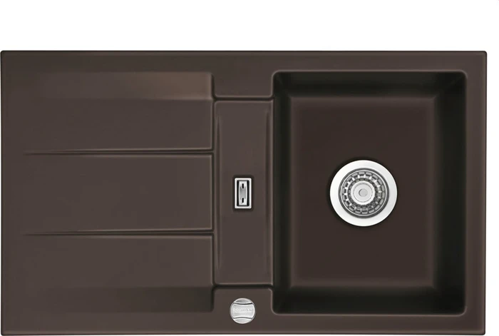 systemceram Genea 87 Einbau Becken reversibel mit Ablauffernbedienung siena