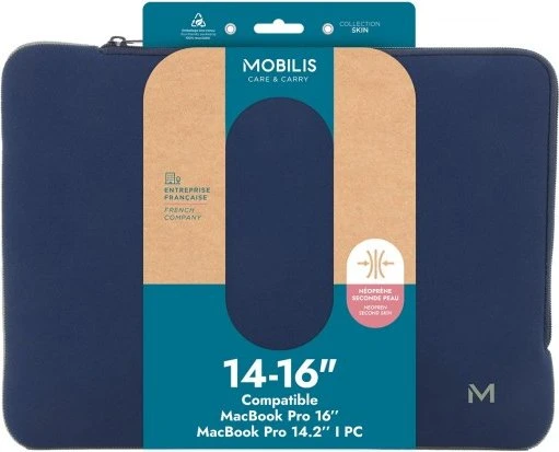 Mobilis Skin 14-16" Sleeve Notebook-Hülle, navy blau/grau
