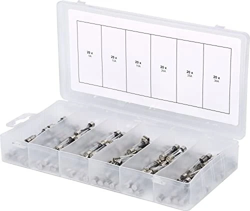 KS Tools Sortiment Glassicherungen 5-30A 120-teilig