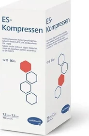 Hartmann ES-Kompressen steril 8-fach 17-fädig, 5 x 5cm, 10 Stück