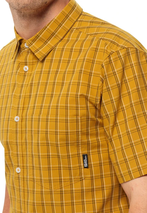 Jack Wolfskin Hot Springs Hemd kurzarm curry check (Herren)