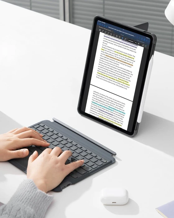 Inateck ACE Touch Tastaturhülle für iPad Pro 11" (M4), grau, DE