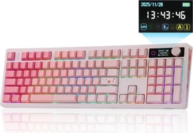 Epomaker TH108 V2 Pro Wireless, Pink, LEDs RGB, hot-swap, Epomaker Sea Salt Silent V2, USB/Bluetooth, US