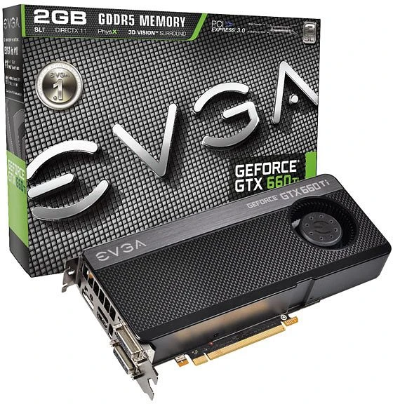 EVGA GeForce GTX 660 Ti, 2GB GDDR5, 2x DVI, HDMI, DP