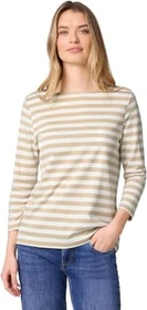 Street One Gestreiftes Shirt langarm cotton beige (Damen)