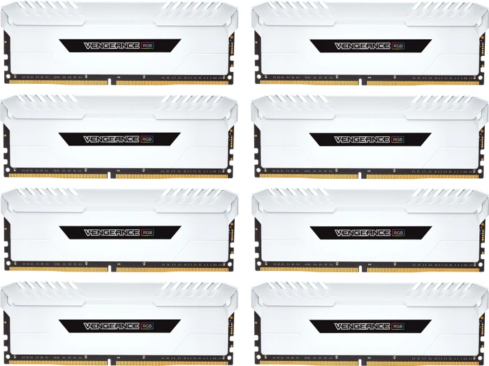 Corsair Vengeance RGB weiß UDIMM 128GB Kit, DDR4-3000, CL16-18-18-36