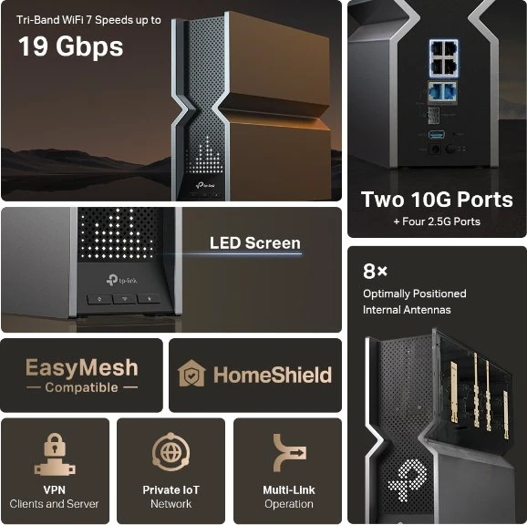 TP-Link Archer BE800, Wi-Fi 7, BE19000