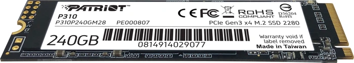 Patriot P310 240GB, M.2 2280 / M-Key / PCIe 3.0 x4