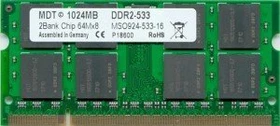 MDT SO-DIMM 1GB, DDR2-667, CL4 (MSO924-667-16)