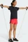 adidas Pacer Training 3-Streifen Woven High-Rise Trainingshose kurz pure ruby/white (Damen) Vorschaubild