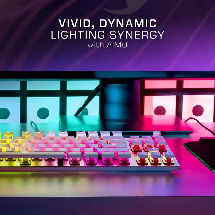 Roccat Vulcan TKL Pro, LEDs RGB, Arctic White, weiß/silber, Titan Optical Linear, USB, DE