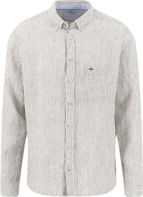 Fynch-Hatton Leinen mit Streifenmuster und Button-Down-Kragen Hemd langarm dark khaki (Herren)