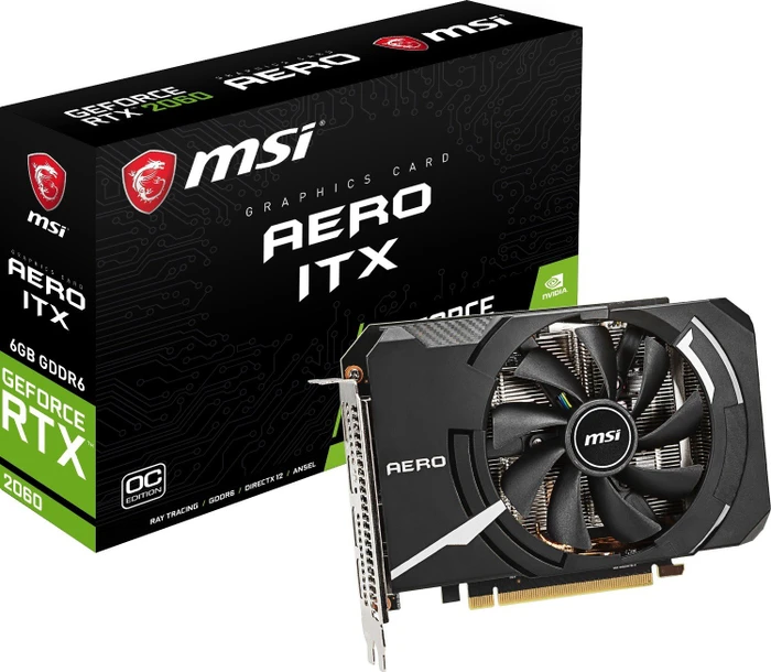 MSI GeForce RTX 2060 Aero ITX 6G OC, 6GB GDDR6, HDMI, 3x DP