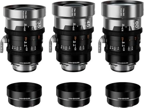Sirui IronStar 35/45/60mm T1.9 Full-Frame Anamorphot 1.5x Neutral Flare Set für PL+EF Mount