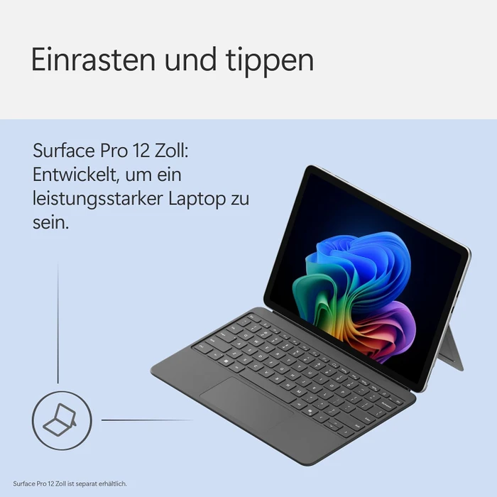 Microsoft Surface Pro 12" Keyboard mit Copilot-Taste, Schiefer, DE