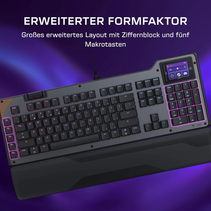 Turtle Beach Command Series KB5, schwarz, LEDs RGB, Low-Profile TITAN Linear, USB, DE
