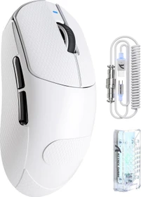 Attack Shark X8 Pro Tri-mode Wireless Gaming Mouse, weiß, inkl. Grip Tape, USB/Bluetooth