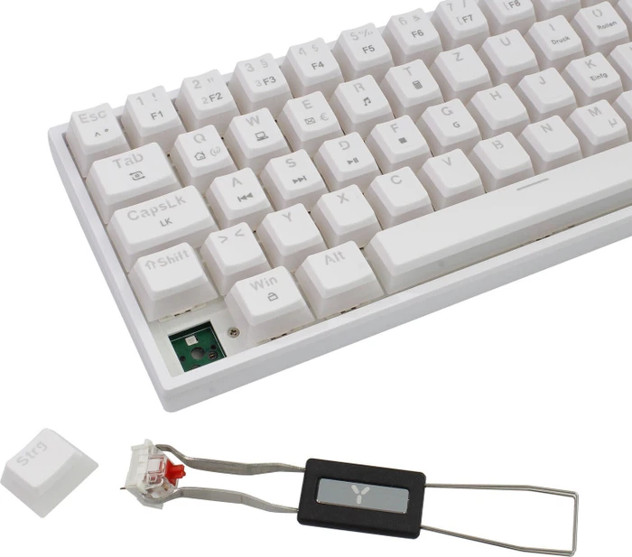 ISY IGK 5500-WT Gaming Tastatur, weiß, LEDs RGB, hot-swap, Outemu Red, USB, DE