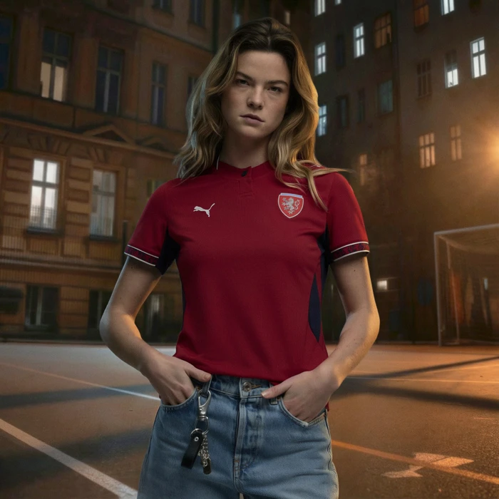 Puma FIFA WM 2026 Tschechien Heimtrikot kurzarm dark cherry/puma navy (Damen)