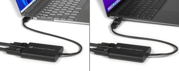 Sonnet USB DisplayLink Dual DisplayPort Adapter, USB-A 3.0/USB-C 3.0 auf 2x DisplayPort 1.2