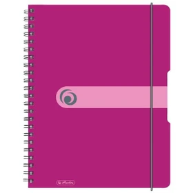 Herlitz Spiralblock to go, A4, kariert, beere, 80 Blatt
