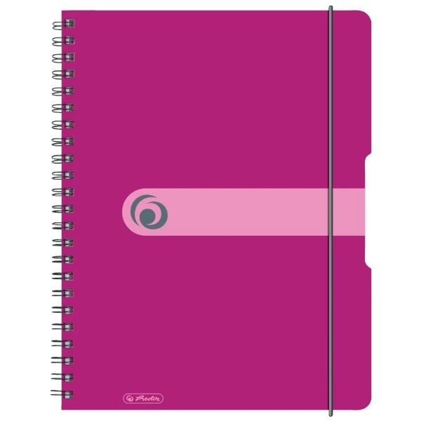 Herlitz Spiralblock to go, A4, kariert, beere, 80 Blatt