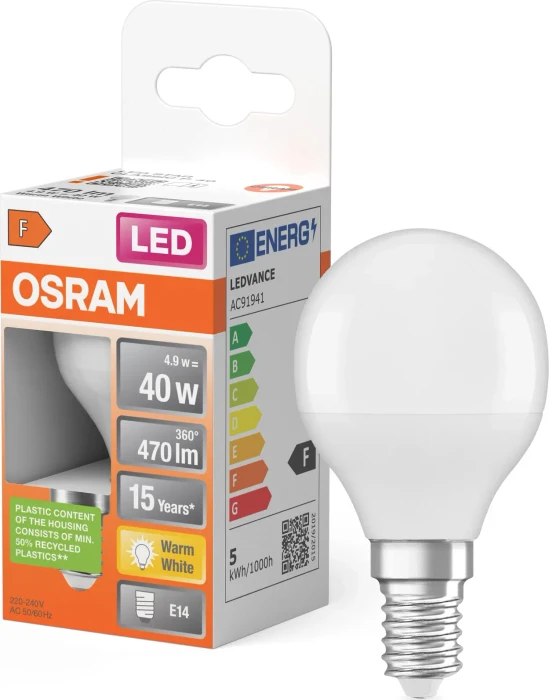 Osram Ledvance LED Star Classic E14 4.9W/827