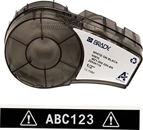 Brady All Weather Vinyl Beschriftungsband, 12.7mm, weiß/schwarz