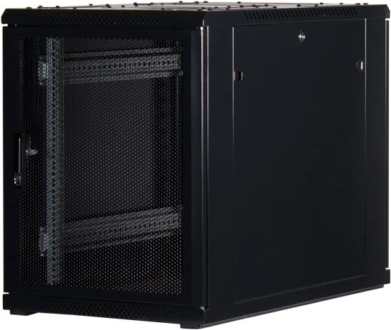 Rockstable 19" Serverschrank 15HE, Gitternetztür, IP2X, schwarz, 1000mm tief
