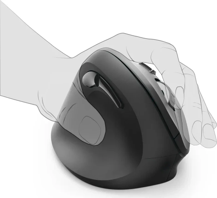 Hama EMW-500L Vertical Wireless Maus schwarz, Linkshänder, USB