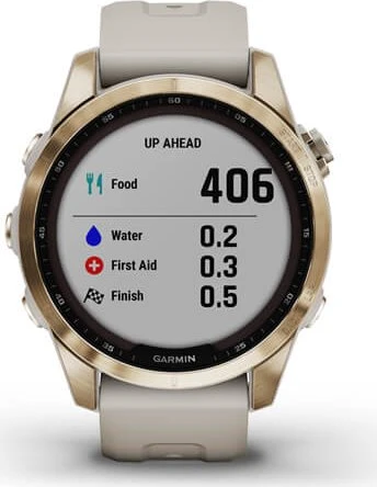 Garmin Fenix 7S Sapphire Solar cream gold titanium/light sand