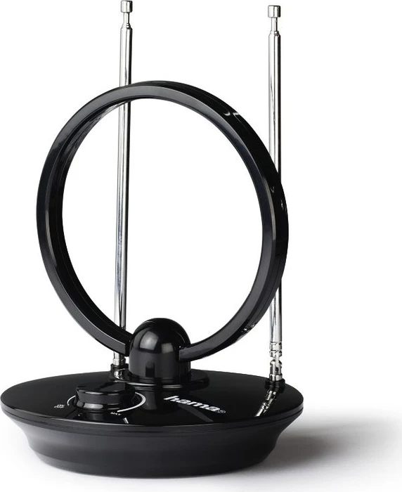 Hama DVB-T/DVB-T2-Zimmerantenne, Performance 35, ringförmig, aktiv, schwarz