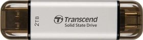 Transcend ESD310S 2TB Silver, USB-A + USB-C, USB 3.2 Gen 2×1